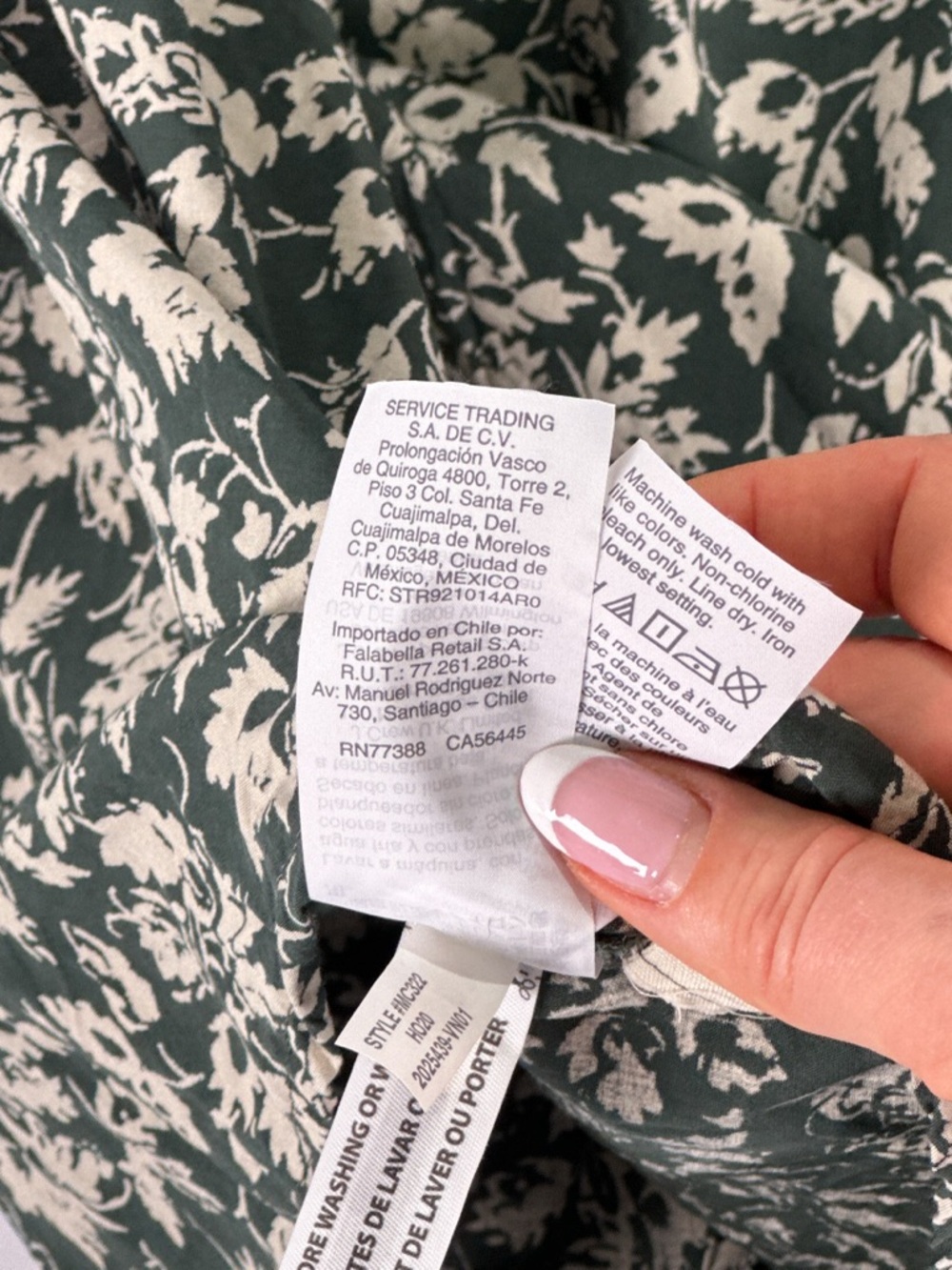 Madewell Tiered Mini Dress XL Dark Green Floral Babydoll - Picture 3 of 11